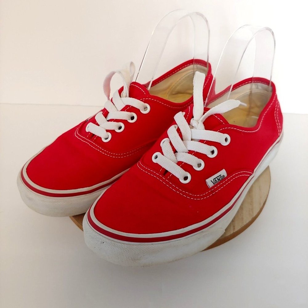 Vans Canvas Shoes Size 5.5 Mens 7 Womens Authentic Era Red Classic Sneaker